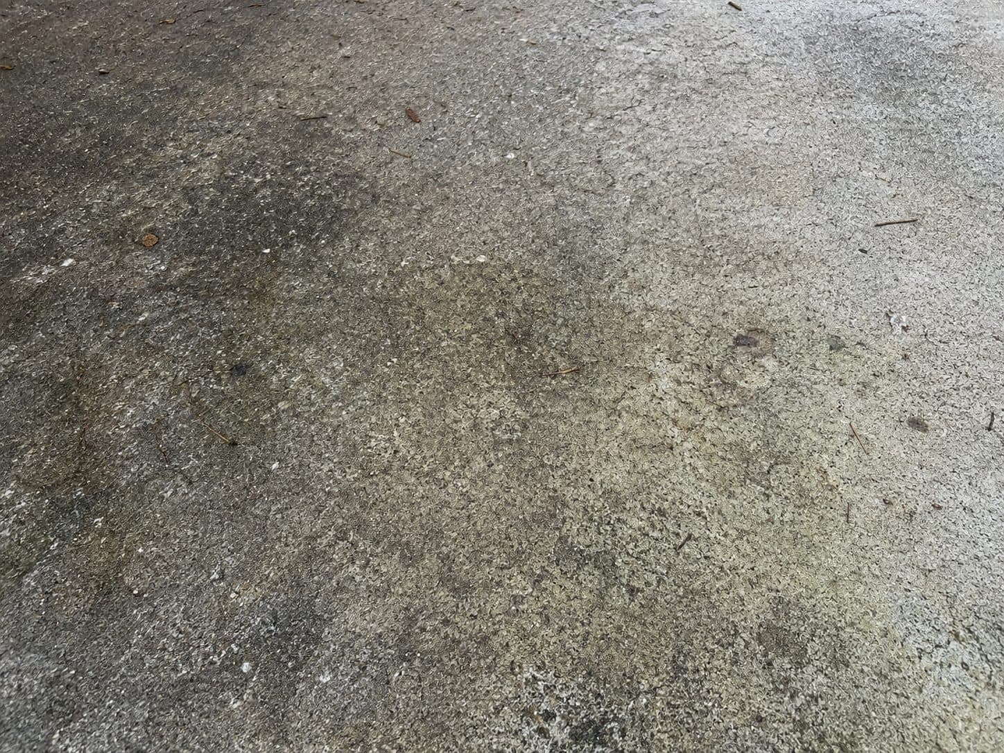 Driveway before and after pressure washing